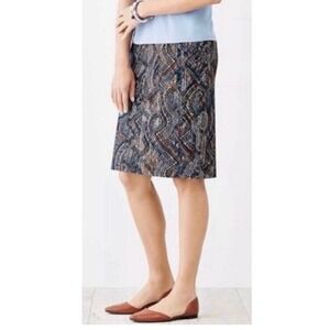 NEW J‎ Jill Breeze Paisley Ponte Knit Pull-on Stretch Pencil Skirt Abstract 3X